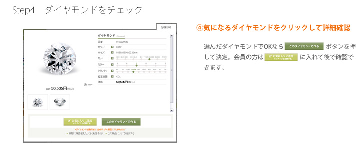 ダイヤモンドをチェック